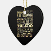 Toledo City of Ohio State Typography Art Keramisch Ornament (Links)