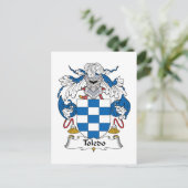 Toledo Family Crest Briefkaart (Staand voorkant)