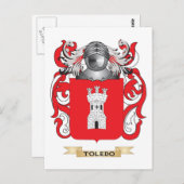 Toledo Family Crest (wapen) Briefkaart (Voorkant / Achterkant)