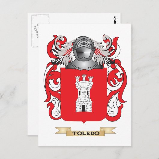 Toledo Family Crest (wapen) Briefkaart (Voorkant / Achterkant)