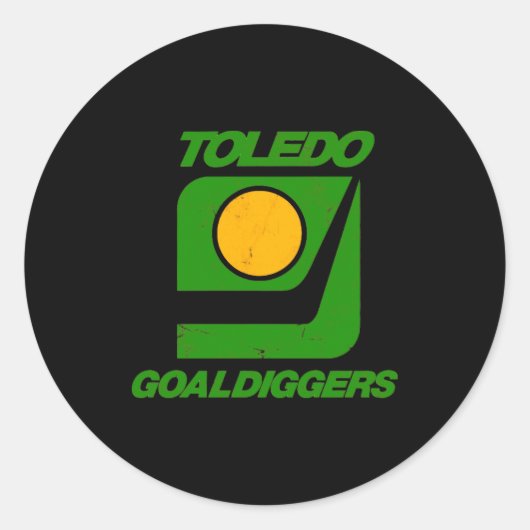 Toledo Goaldiggers 70s80s Hockey Team  Ronde Sticker (Voorkant)