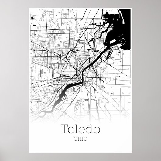 Toledo Map - Ohio - City Map Poster (Voorkant)