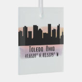 Toledo OH City Skyline Glass Ornament (Voorkant Rechts)