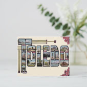 Toledo, OH Grote letter Schilderachtig Briefkaart (Staand voorkant)