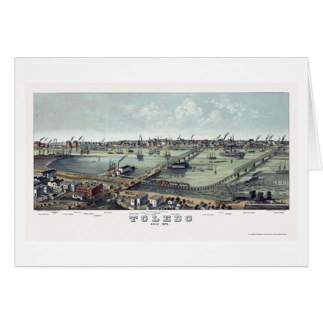 Toledo, OH Panoramic Map - 1876 (Voorkant Horizontaal)