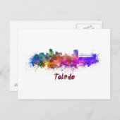 Toledo OH skyline in waterverf Briefkaart (Voorkant / Achterkant)