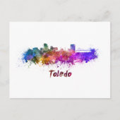Toledo OH skyline in waterverf Briefkaart (Voorkant)
