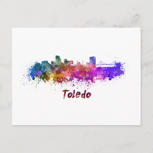 Toledo OH skyline in waterverf Briefkaart (Voorkant)