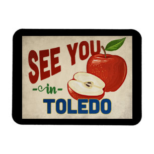 Toledo Ohio Apple - Vintage Travel Magneet