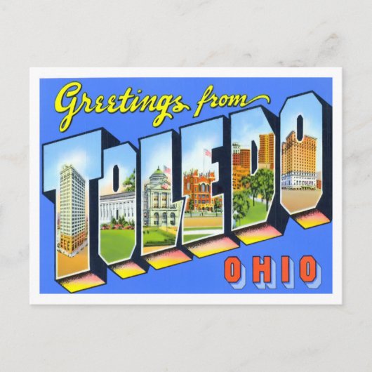 Toledo, Ohio  Big Letters Briefkaart (Voorkant)