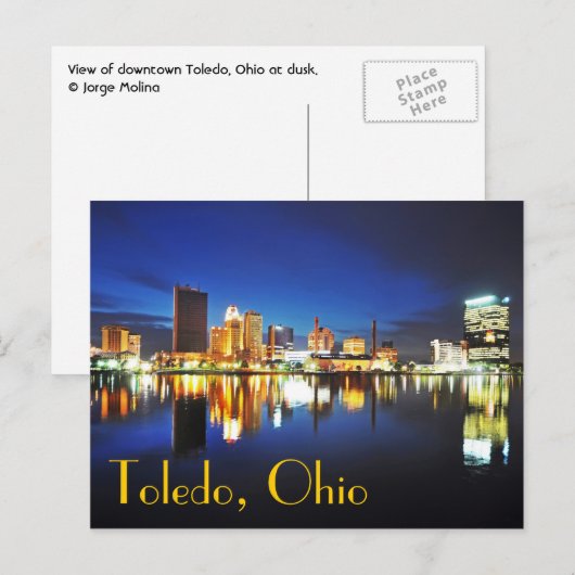 Toledo, Ohio bij de schemering Briefkaart (Voorkant / Achterkant)
