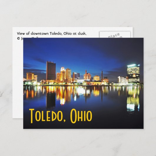 Toledo, Ohio bij de schemering Briefkaart (Voorkant / Achterkant)