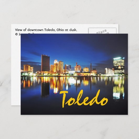 Toledo, Ohio bij de schemering Briefkaart (Voorkant / Achterkant)