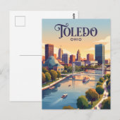 Toledo, Ohio Briefkaart (Voorkant / Achterkant)