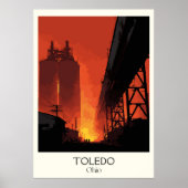 Toledo Ohio Glass City Industrial Sunset Maumee Poster (Voorkant)