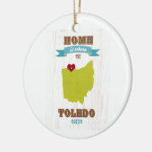 Toledo, Ohio Map - Home is waar het hart ligt Keramisch Ornament (Links)
