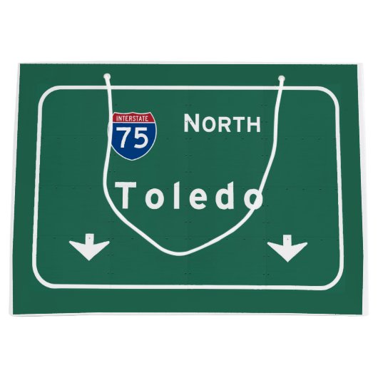 Toledo Ohio oh Interstate Highway Freeway : Groot Cadeauzakje (Voorkant)
