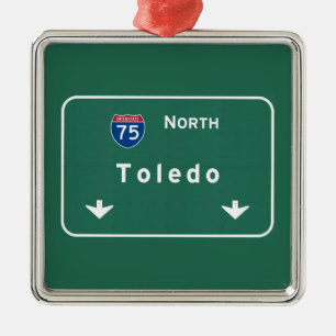 Toledo Ohio oh Interstate Highway Freeway : Metalen Ornament