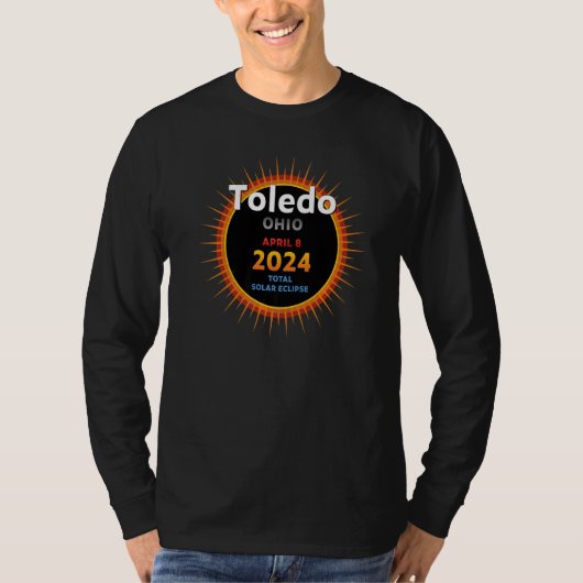Toledo Ohio OH Total Solar Eclipse 2024 2 Premiu T-shirt (Voorkant)