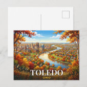 Toledo Ohio Reizen Briefkaart (Voorkant / Achterkant)