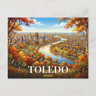 Toledo Ohio Reizen Briefkaart