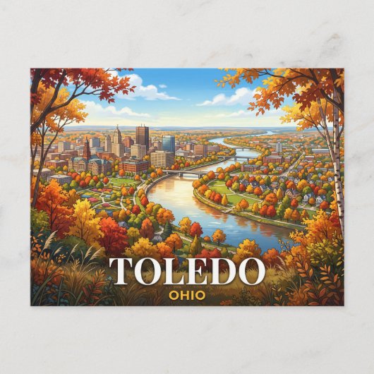 Toledo Ohio Reizen Briefkaart (Voorkant)