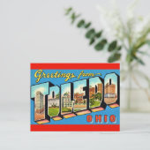 Toledo Ohio Retro Postcard Briefkaart (Staand voorkant)