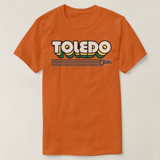 Toledo Ohio Retro Stripes T-shirt (Design voorkant)