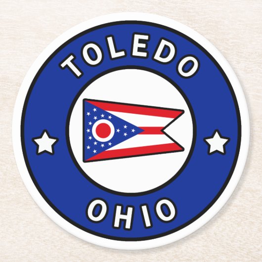 Toledo Ohio Ronde Kartonnen Onderzetter (Voorkant)