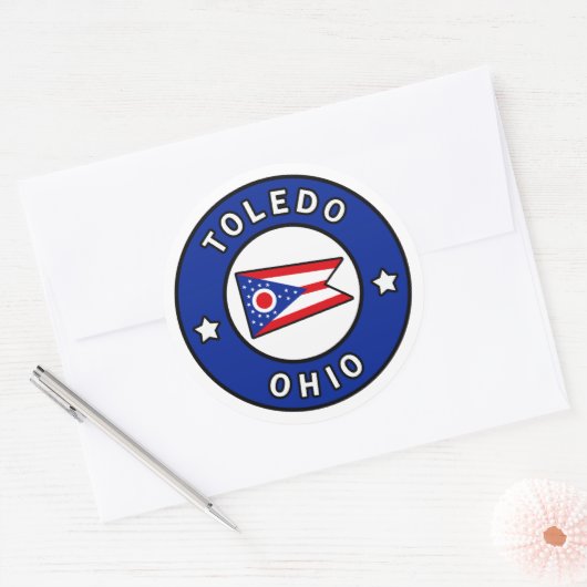 Toledo Ohio Ronde Sticker (Envelop)