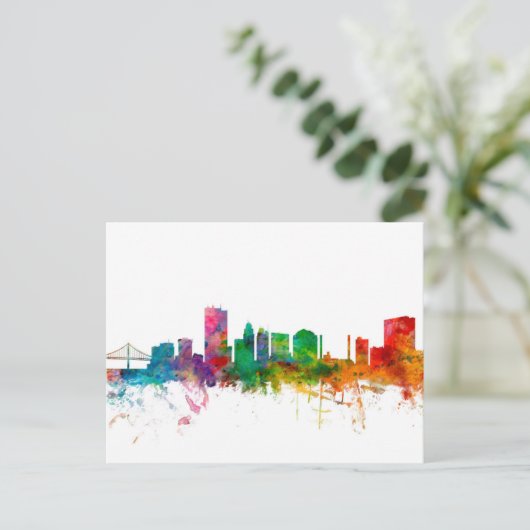 Toledo Ohio Skyline Briefkaart (Staand voorkant)
