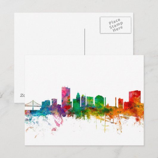 Toledo Ohio Skyline Briefkaart (Voorkant / Achterkant)