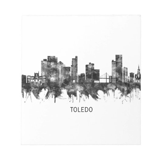 Toledo Ohio Skyline BW Notitieblok (Voorkant)