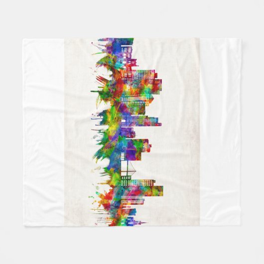 Toledo Ohio Skyline Fleece Deken (Voorkant (Horizontaal))