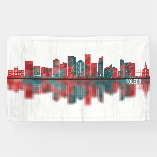 Toledo Ohio Skyline Spandoek (Horizontaal)