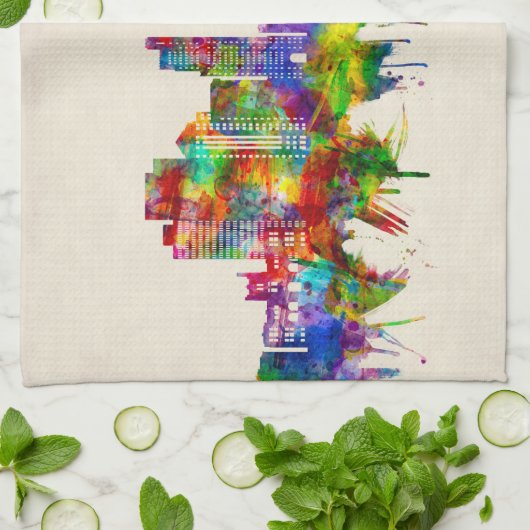 Toledo Ohio Skyline Theedoek (Gevouwen)