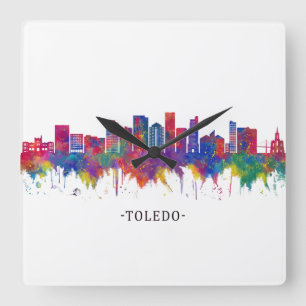 Toledo Ohio Skyline Vierkante Klok