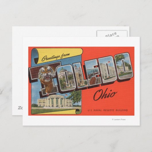 Toledo, Ohio - US Naval Reserve Building Briefkaart (Voorkant / Achterkant)