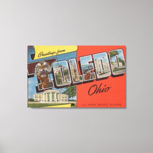 Toledo, Ohio - US Naval Reserve Building Canvas Afdruk (Voorkant)