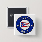 Toledo Ohio Vierkante Button 5,1 Cm (Voorkant /achterkant)