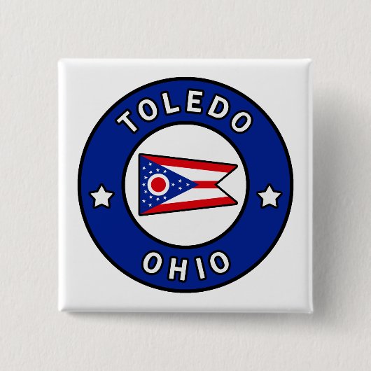 Toledo Ohio Vierkante Button 5,1 Cm (Voorkant)