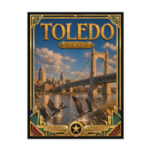 Toledo Ohio Vintage Art Deco Gouden Tijdperk