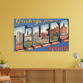 Toledo, OhioLarge Letter ScenesToledo, OH 2 Canvas Afdruk (Insitu (Woonkamer))