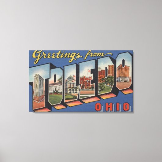 Toledo, OhioLarge Letter ScenesToledo, OH 2 Canvas Afdruk (Voorkant)