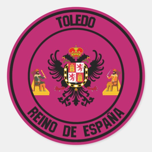 Toledo Round Emblem Ronde Sticker (Voorkant)