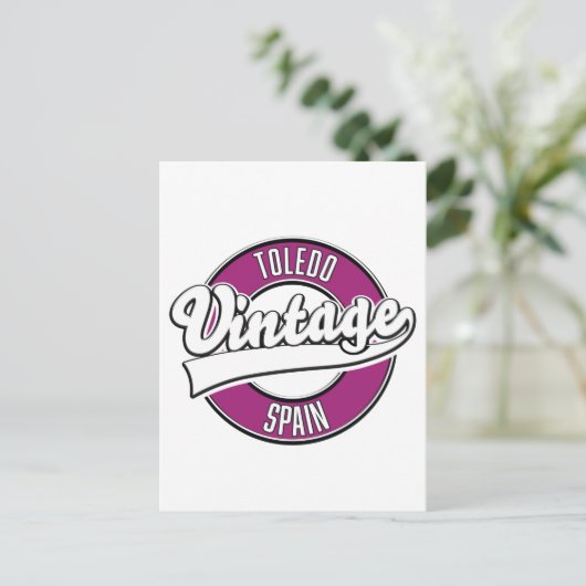 Toledo spain retro-stijl logo briefkaart (Staand voorkant)