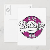 Toledo spain retro-stijl logo briefkaart (Voorkant / Achterkant)