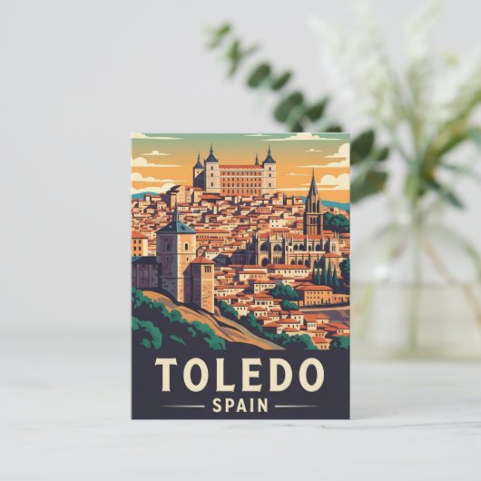 Toledo Spanje Alcazar Reizen Briefkaart (Staand voorkant)