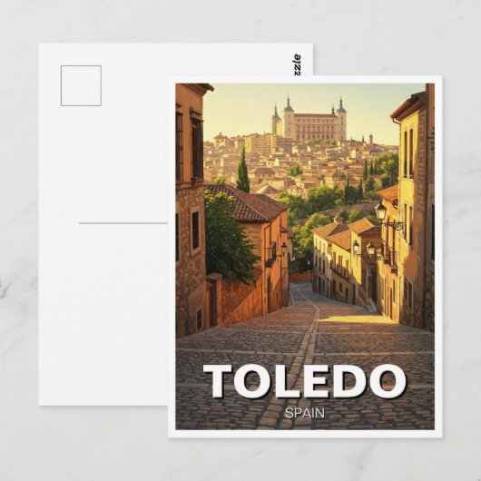 Toledo Spanje Alcazar Reizen Briefkaart (Voorkant / Achterkant)