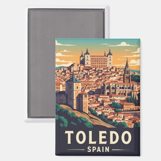  Toledo Spanje Alcazar Reizen Magneet (Voorkant / Achterkant)
